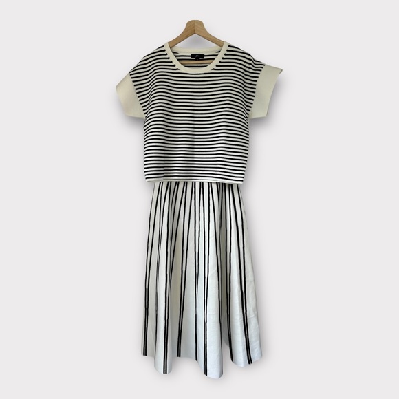 J. Crew Dresses & Skirts - NWT J.Crew Set - Short Sleeve Sweater and Pull on Flare Sweater Skirt in Stripe